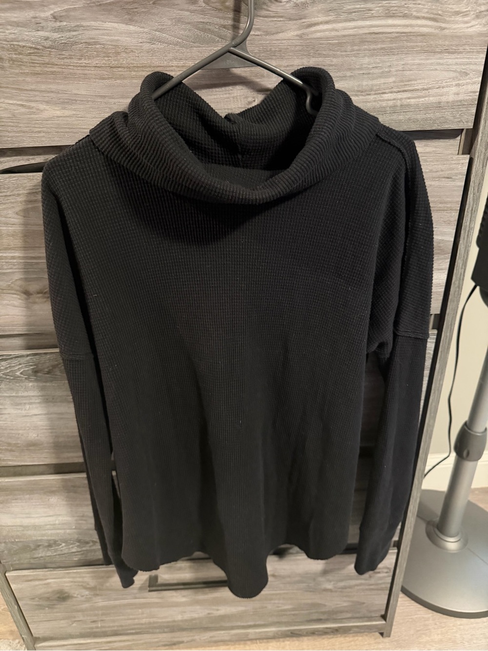 TNA Black Ribbed Knit Cowl Sweater
